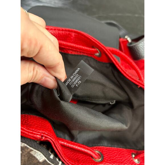 Guess- Red Cream Black- Mini Backpack Purse- National Champ League- preowned - Picture 4 of 11